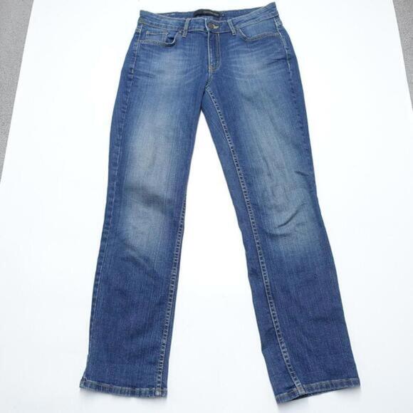 Calvin Klein Jeans Women's 6 Blue Denim Fitted 5-Pockets Medium‎ Wash Straight - Picture 1 of 8